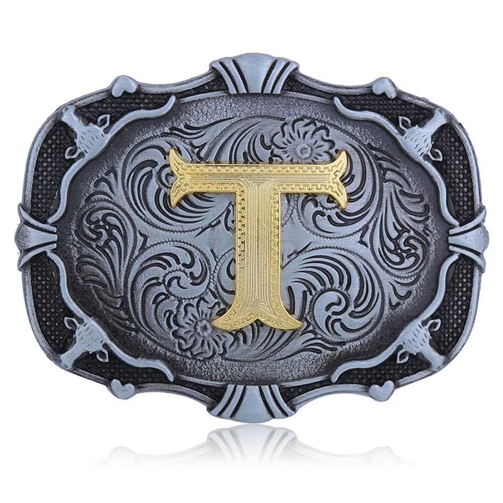 9943 Wstern Cowboy Belt Buckle Initial Letters ABCDJMR Texas Rodeo Belt